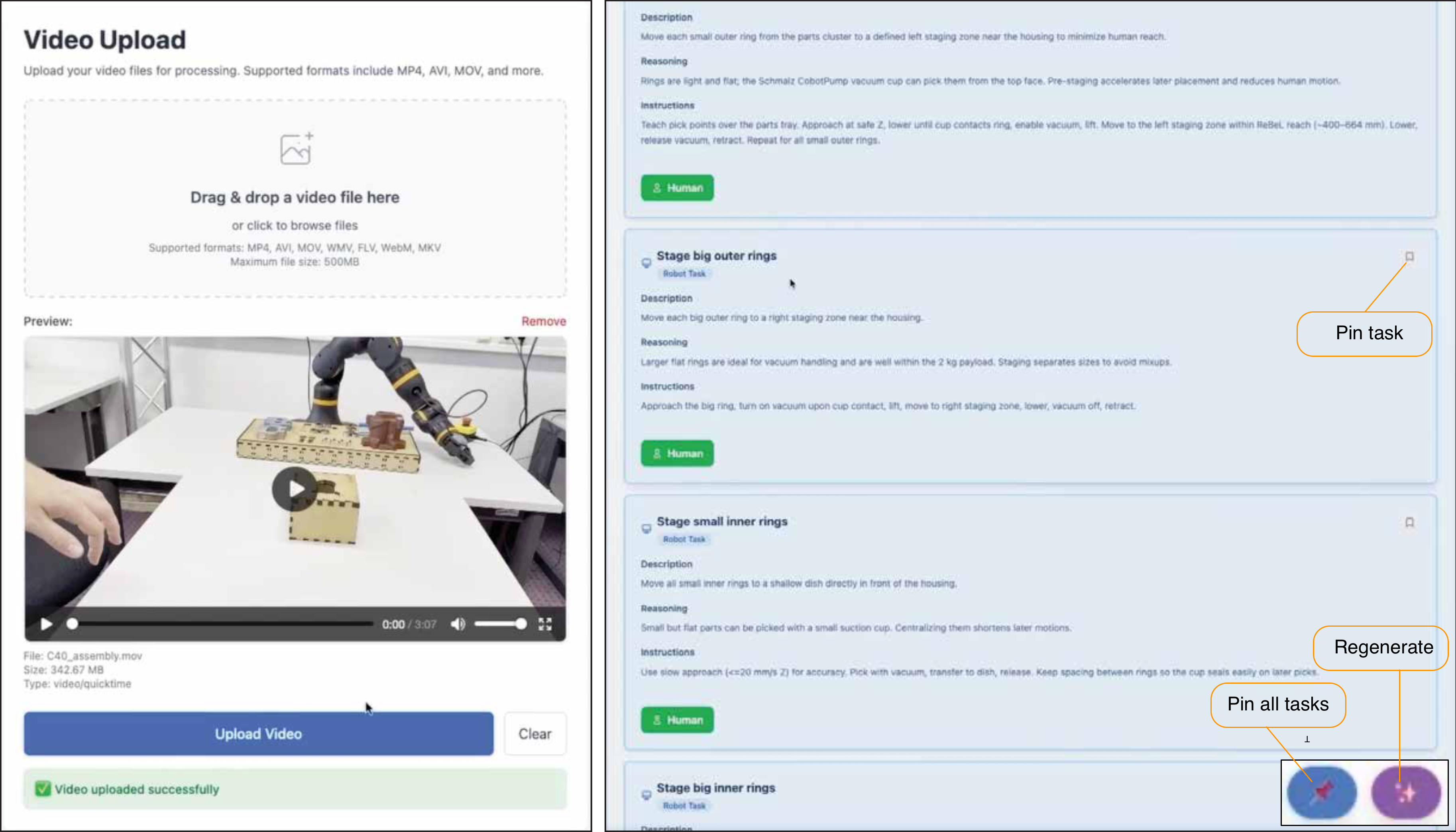 Left: Steps 1–3. Right: Step 4.